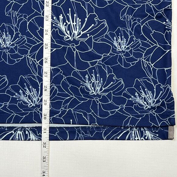 Johnnie-O Polo Shirt Mens XL Blue Floral Print Performance Stretch Golf Casual - Picture 7 of 10